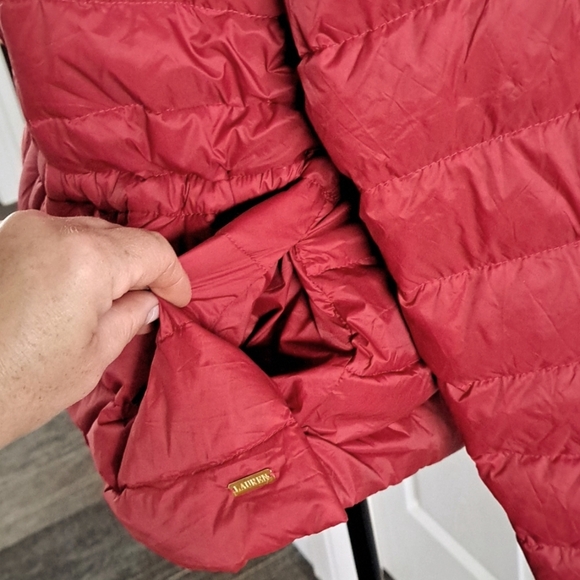 Ralph Lauren Quilted Down Puffer Zip Up High Neck Cinched Coat - Picture 9 of 10